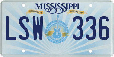 MS license plate LSW336