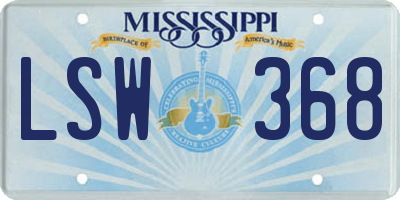 MS license plate LSW368