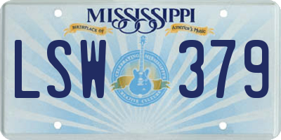 MS license plate LSW379
