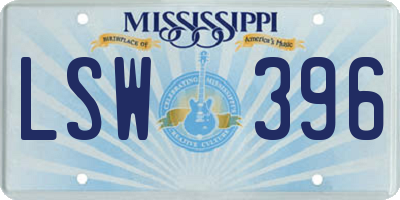 MS license plate LSW396