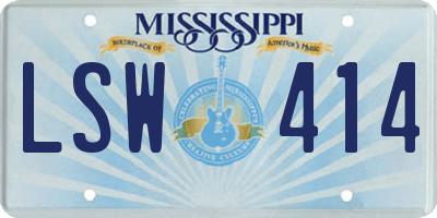 MS license plate LSW414
