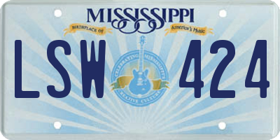 MS license plate LSW424