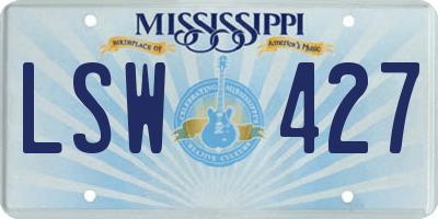 MS license plate LSW427