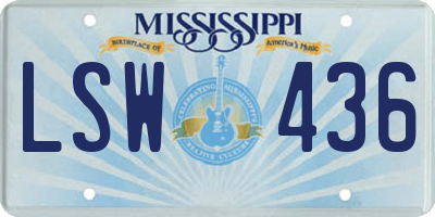 MS license plate LSW436