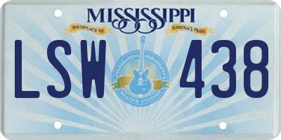 MS license plate LSW438