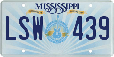 MS license plate LSW439