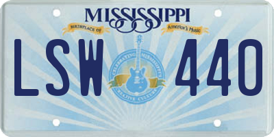 MS license plate LSW440