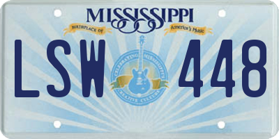 MS license plate LSW448