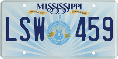MS license plate LSW459