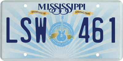 MS license plate LSW461