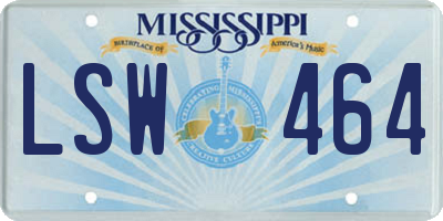 MS license plate LSW464