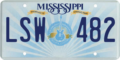 MS license plate LSW482