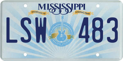 MS license plate LSW483