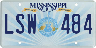 MS license plate LSW484