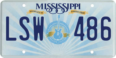 MS license plate LSW486