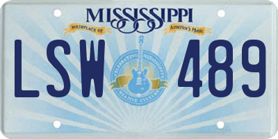 MS license plate LSW489