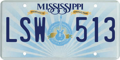 MS license plate LSW513