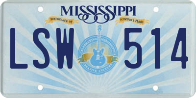 MS license plate LSW514