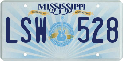 MS license plate LSW528