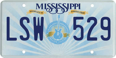 MS license plate LSW529