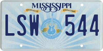 MS license plate LSW544