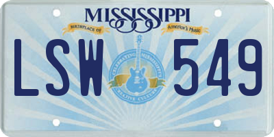 MS license plate LSW549