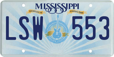 MS license plate LSW553