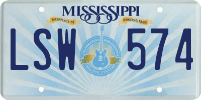 MS license plate LSW574