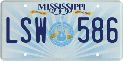 MS license plate LSW586