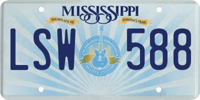 MS license plate LSW588