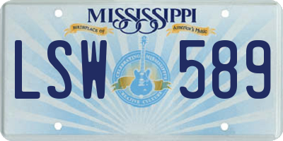 MS license plate LSW589