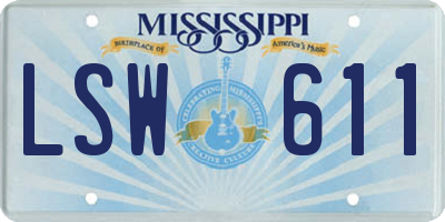 MS license plate LSW611