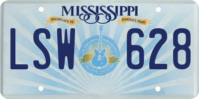 MS license plate LSW628