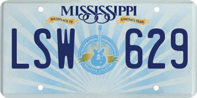 MS license plate LSW629
