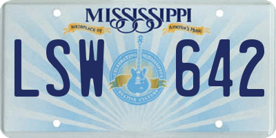 MS license plate LSW642