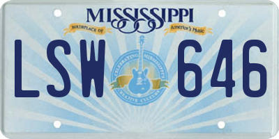 MS license plate LSW646