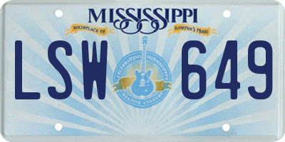MS license plate LSW649