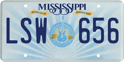 MS license plate LSW656