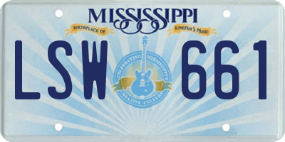 MS license plate LSW661