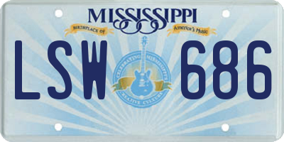 MS license plate LSW686