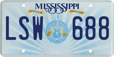 MS license plate LSW688