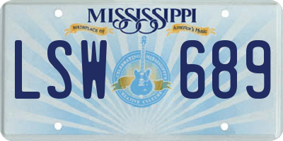 MS license plate LSW689
