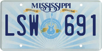MS license plate LSW691