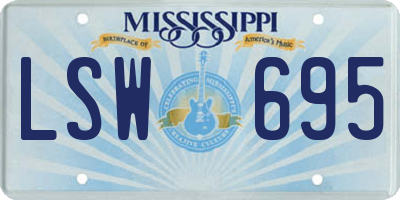 MS license plate LSW695