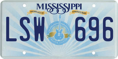 MS license plate LSW696