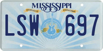 MS license plate LSW697
