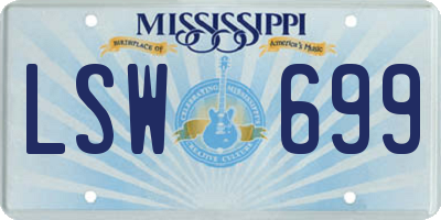 MS license plate LSW699