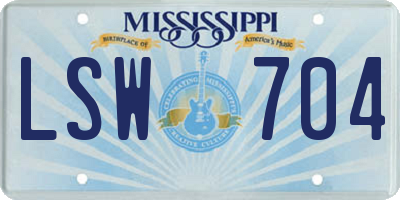 MS license plate LSW704