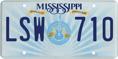 MS license plate LSW710
