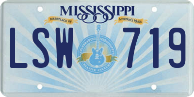 MS license plate LSW719